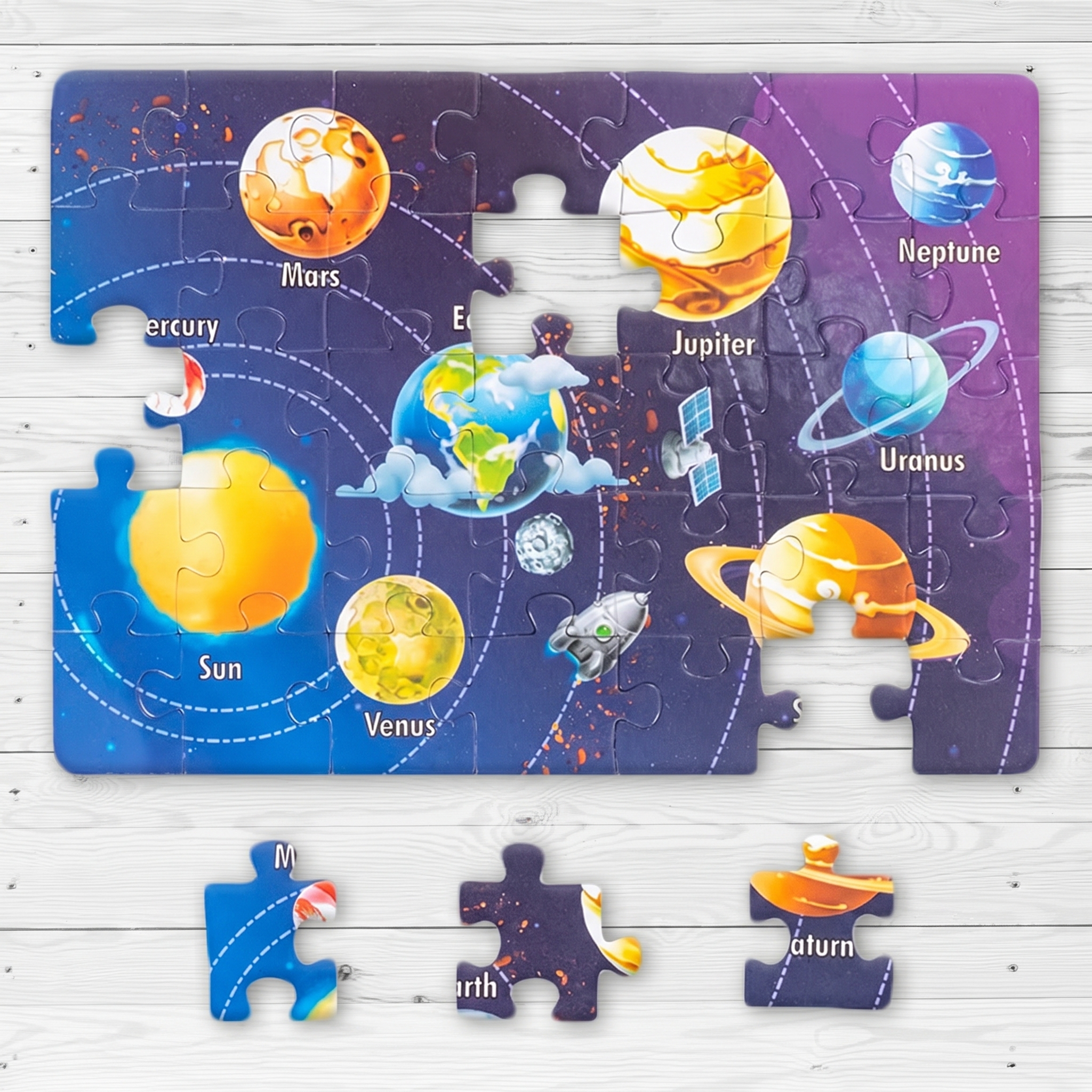 KidNzo 4-in-1 Space Explorer Jigsaw Puzzle Set | 140 Pieces (4 x