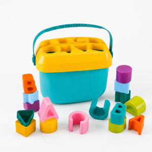 KidNzo shape sorter toy for toddlers with 18 colourful geometric blocks