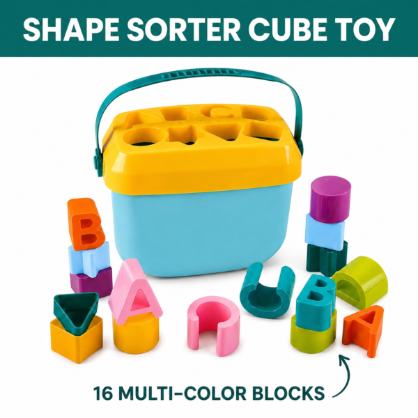 KidNzo 16 piece geometric shape sorting toy for toddlers and preschoolers