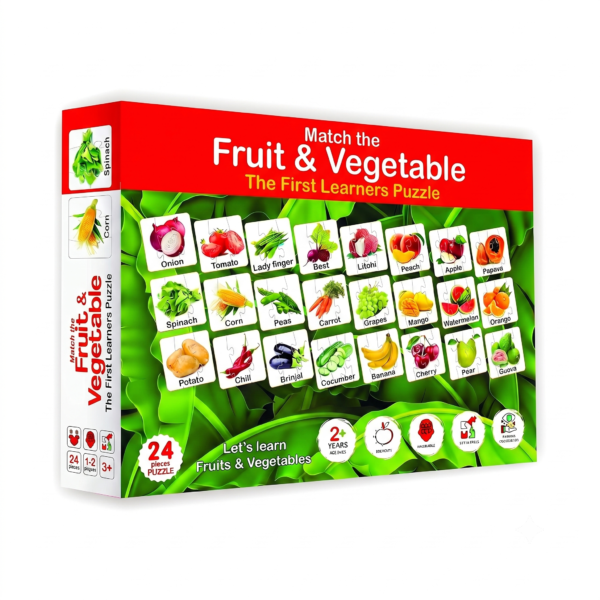 KidNzo Match the Fruits and Vegetables Puzzle for Kids