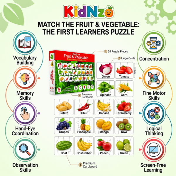 Educational benefits of KidNzo fruits matching puzzle
