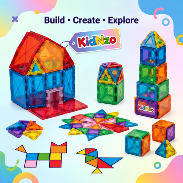 KidNzo magnetic building blocks for creative construction and learning