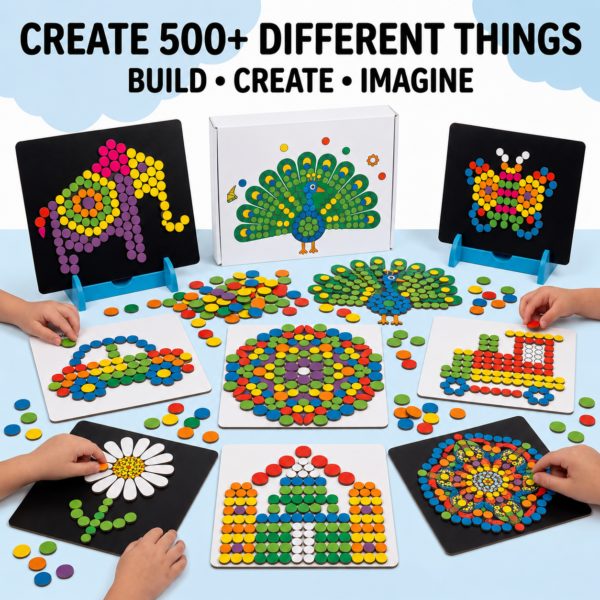 KidNzo Magnetic Puzzles Circles for creating animals, vehicles, birds, flowers and other designs