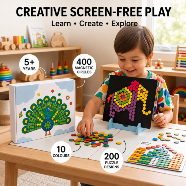 KidNzo Magnetic Puzzles Circles educational screen-free activity toy for kids aged 5 years and above