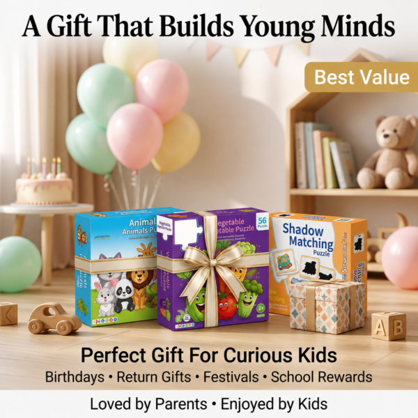 KidNzo educational puzzle gift combo for birthdays, return gifts, festivals, and preschool learning for children aged 2 years and above