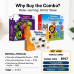 KidNzo Sibling Puzzle Trio combo offering three educational puzzles with ₹108 savings compared to individual purchase