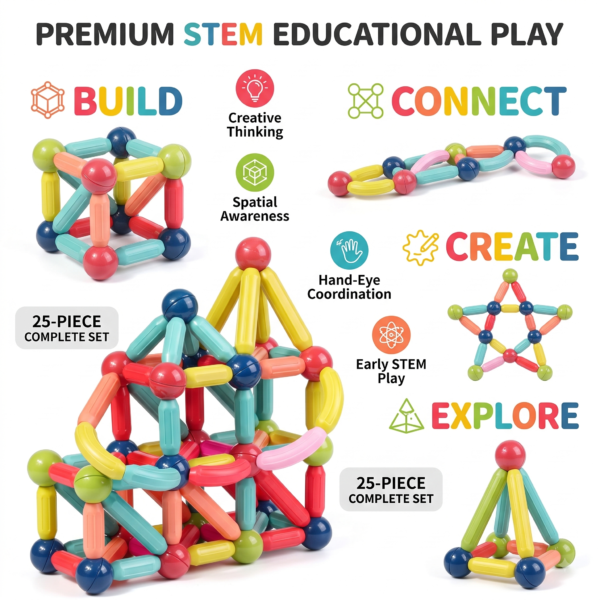 magnetic building sticks STEM toy for kids