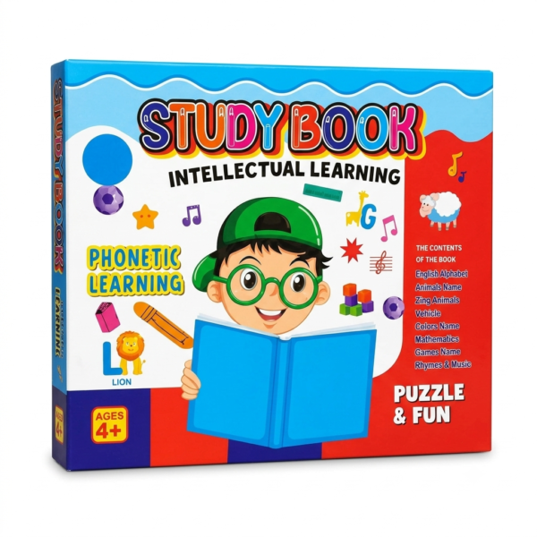 Interactive Study Book intellectual learning book for kids age 4+ with phonetic learning and puzzle activities