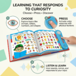 Interactive Study Book how to use guide showing choose press and listen learning steps