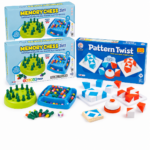 KidNzo Memory Chess 2-in-1 and Pattern Twist complete educational games combo with accessories