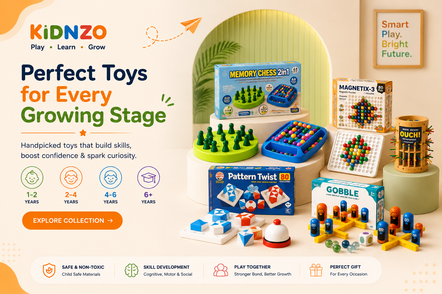 KidNzo educational toys for different age groups and skill-building play